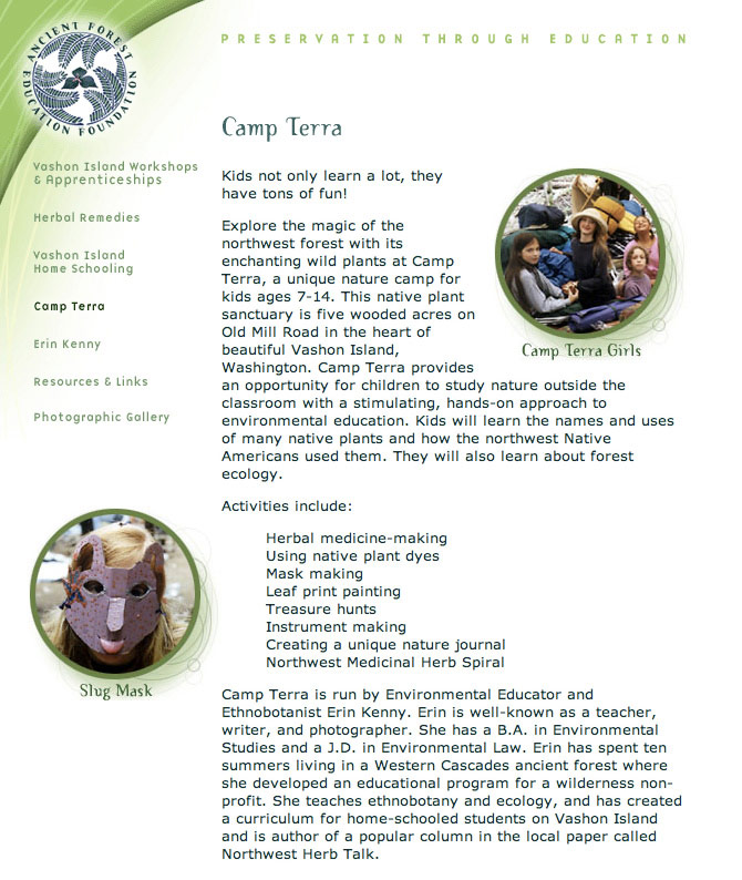 Ancient Forest Education Foundation - Camp Terra
