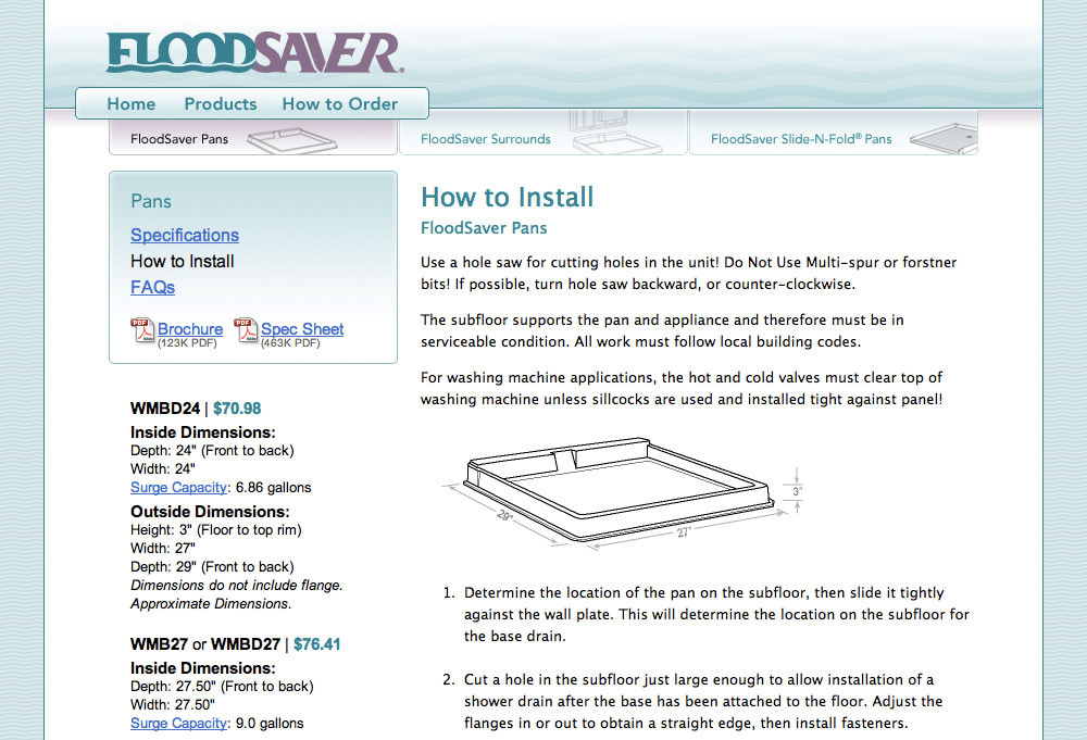 Flood Saver Product Detail Page